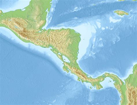 Dosierorelief Map Of Central America Vikipedio