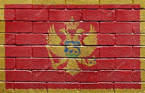 Flag of Montenegro on brick wall - Stock Photo , #spon, #brick, #