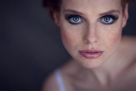 Blue Eyes Freckles Face Women Redhead Hd Wallpaper Rare Gallery