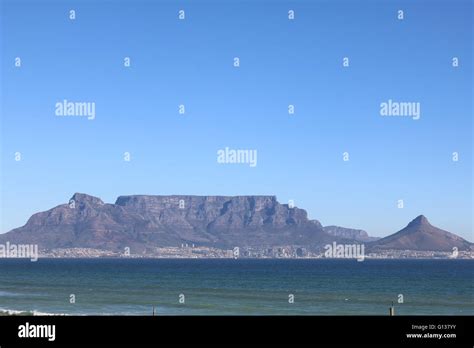 Table Mountain Viewed From Blouberg Strand Cape Town South Africa Stock