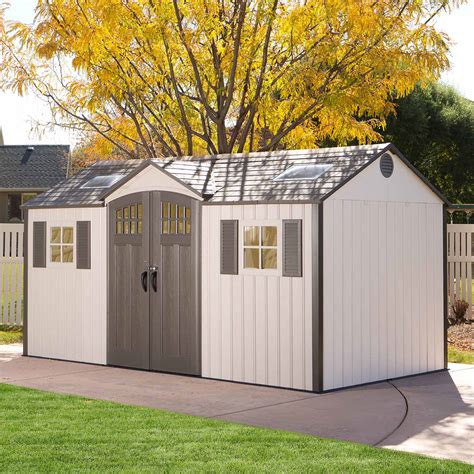 Lifetime Single Entrance 15 X 8 Plastic Shed Pure Garden Buildings