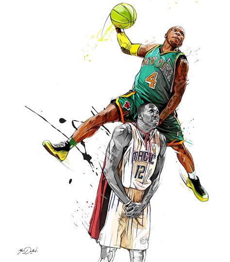 My Painting Of Nate Robinson Dunk For The Nba Médias And Nba Tv During