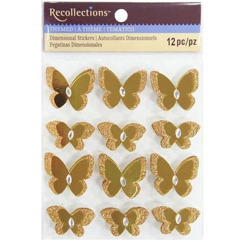 Gold Butterfly Dimensional Stickers By Recollections Liked On Polyvore