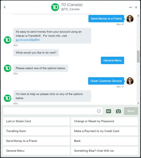 Tools to help you manage your chase credit cards. TD debuts customer service chatbot on Twitter
