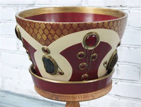 High quality ceramic to make sure the most stable, strongest and durable quality. Large ceramic flower pot Hand painted plant pot Red ...