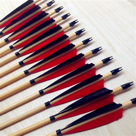 12pk 28 33 Inch Wooden Arrows For Archery Hunting Wood Arrow Hunting