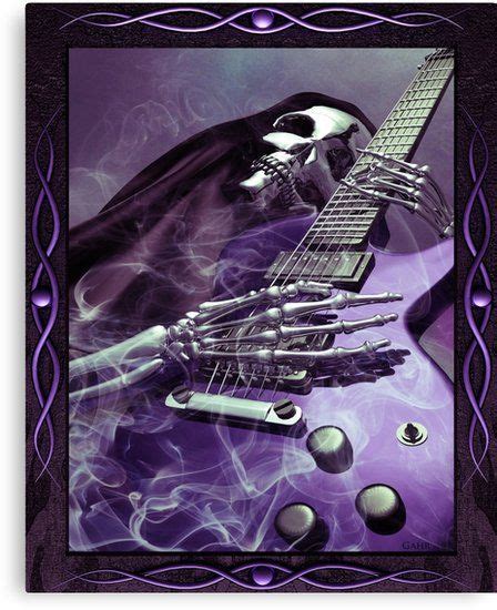 Gahr Graphics Products Grim Reapers Guitar Canvas Print Redbubble