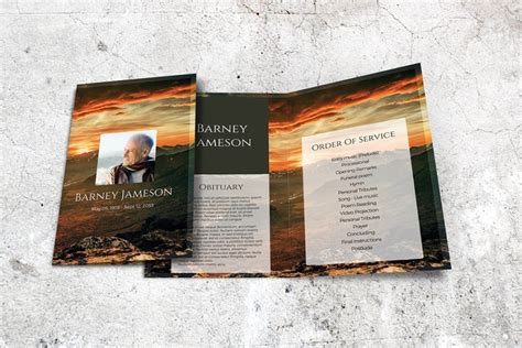 Last Sunset Funeral Program Creative Brochure Templates Creative Market