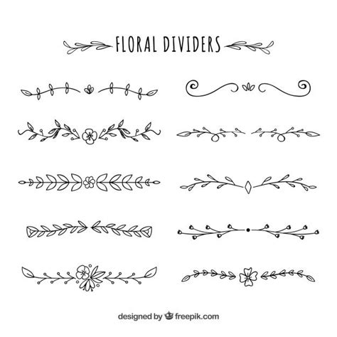 Download Download Dividers Collection With Floral Ornaments for free in 2020 | Floral, Vector free ...
