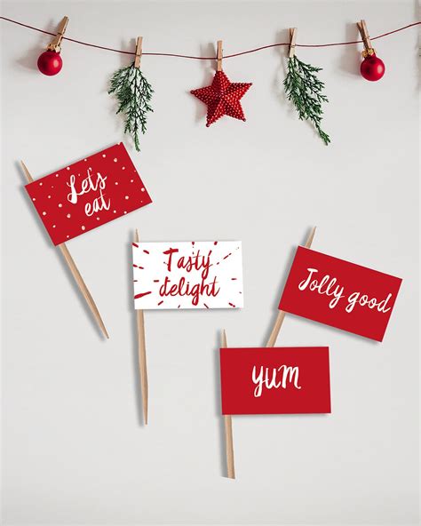Printable Christmas Decor Food Flags Collette And Co®