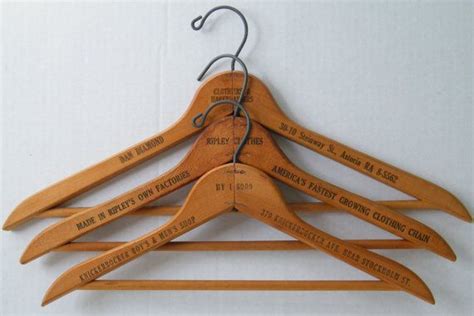 Vintage Wood Clothes Hangers Coat Hanger Nyc Advertising Etsy Wood