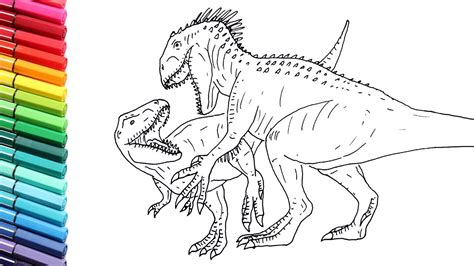Jurassic park indominus rex coloring page free printable coloring. Spinosaurus Vs T Rex Coloring Pages | Colorpaints.co