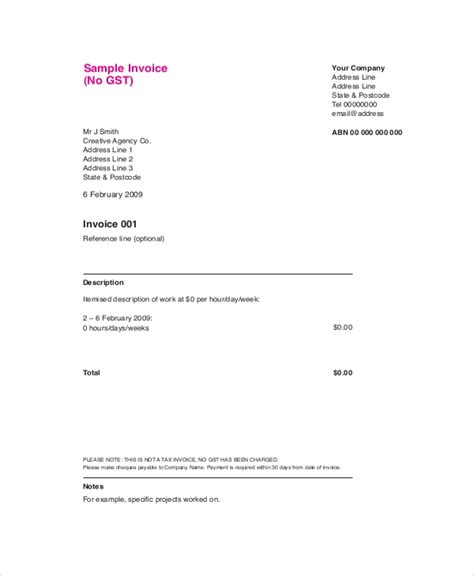 Sample Freelance Invoice 7 Documents In Pdf Word