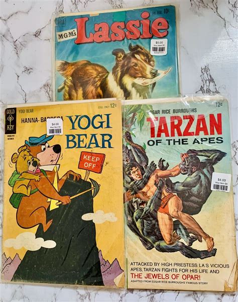 Dell Lassie 1952 Gold Key Tarzan And Yogi Bear 1964 Comic Books Ebay