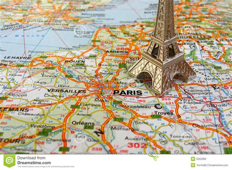 Eiffel Tower On France Map Stock Photography Image 5262982
