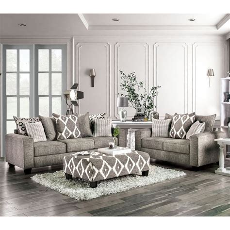 High gloss fronts and blue led lighting will give. Copper Grove Myrnohrad Contemporary Grey 3-piece Living ...