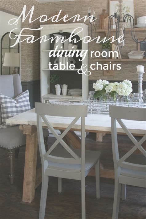 Welcome to our farmhouse dining room. Farmhouse Dining Room Table and Chairs - Seeking Lavendar Lane