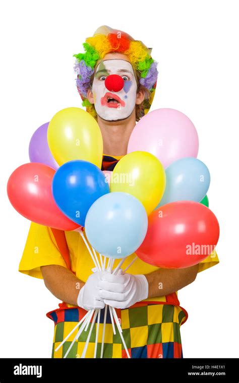 Colorful Clown Isolated On Whtie Background Stock Photo Alamy