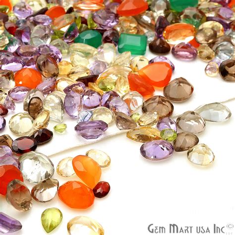 Natural Loose Gemstone Mixed Gems Carat Lot Mix Faceted Cut Semi