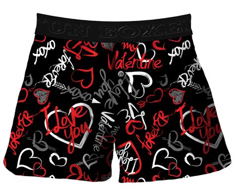 Fun Boxer Graffiti Love Valentines Day Boxer Shorts Black Bewild