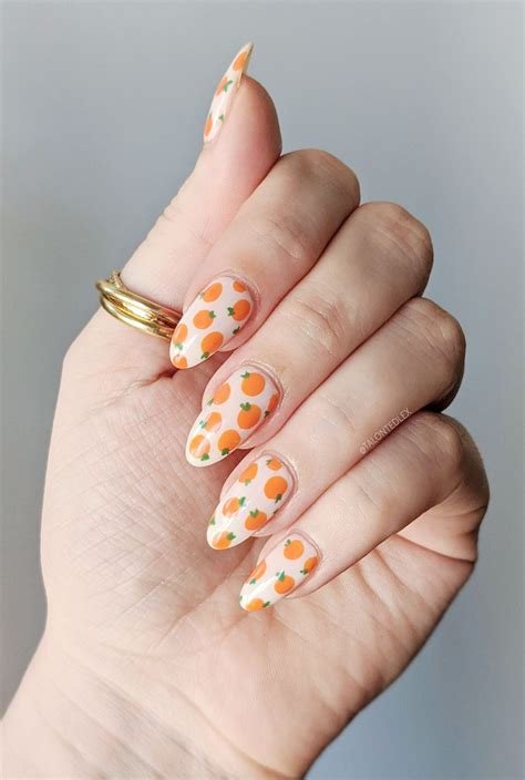 Cute Summery Orange Nail Art Talonted Lex Nails