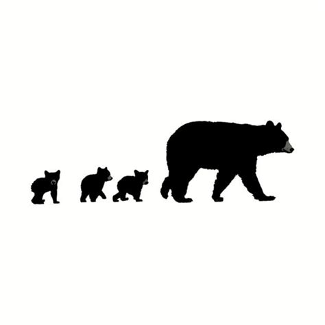 Mama Bear and Her Cubs | Bär silhouette, Bären tattoo, Bären kunst
