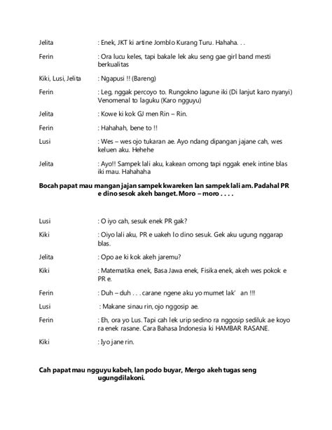 Pacelathon Bahasa Jawa 4 Orang – Sedang