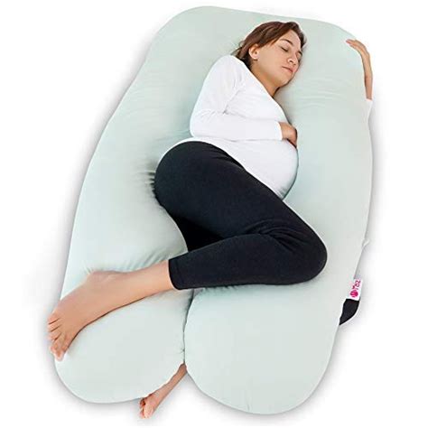 meiz pregnancy pillow u shaped 55 inch green — deals from savealoonie