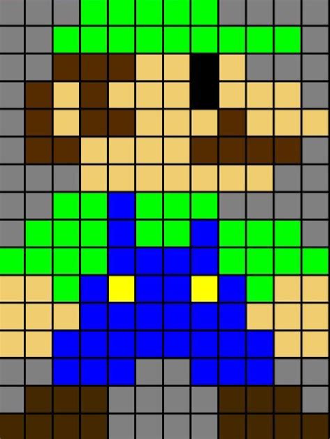 Luigi Pixel Art Template