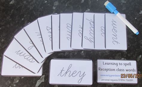 Cursive Reception Class Spelling First 45 Words Cards 95cm X 55cm