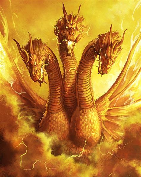 Incredible Ghidorah The Three Headed Monster Artwork Inspired By The