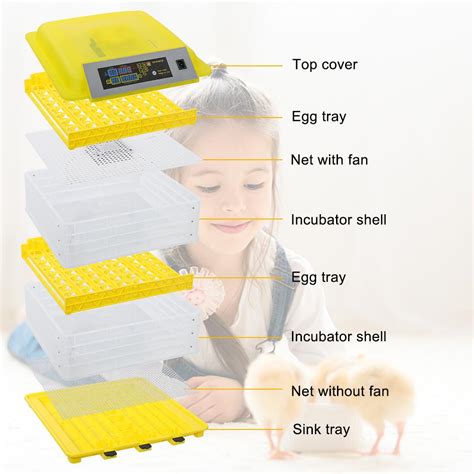 Ubesgoo 112 Egg Auto Egg Incubator Digital Control Automatic Poultry