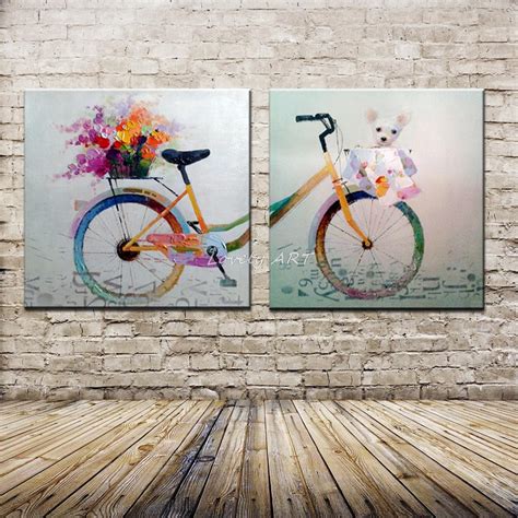 Bicycle decor is a way to express your love for the sport beautifully inside your home or office. Aliexpress.com : Buy 100% Handpainted Painting Modern ...