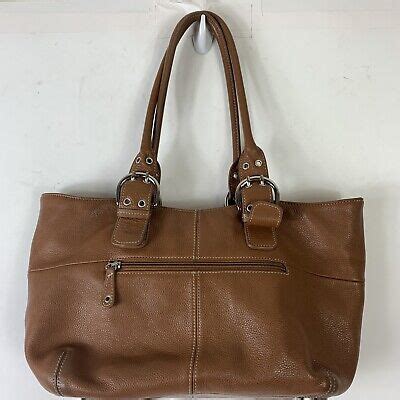 Tignanello Shoulder Handbag Purse Pebbled Leather Hobo Tan Brown Ebay