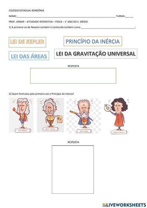 Atividades Sobre Leis De Newton