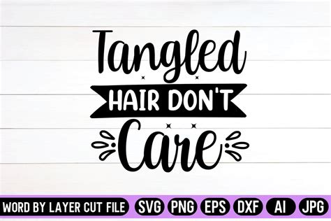 tangled hair don t care svg design graphic by svg artfibers · creative fabrica