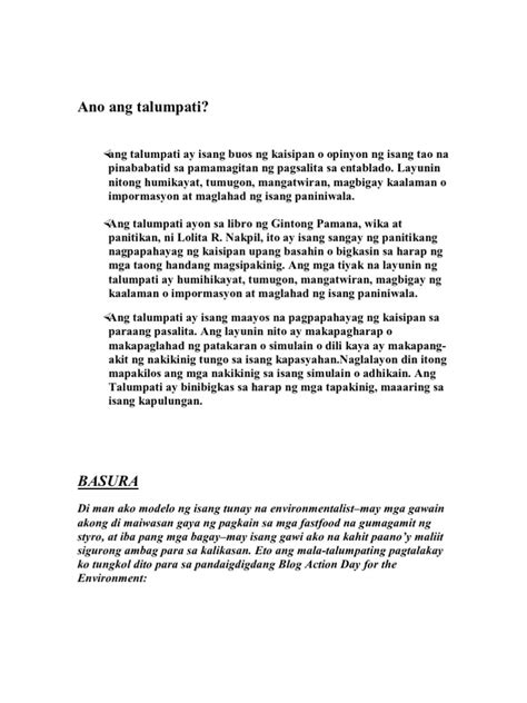 Ano Ang Talumpati Philippin News Collections