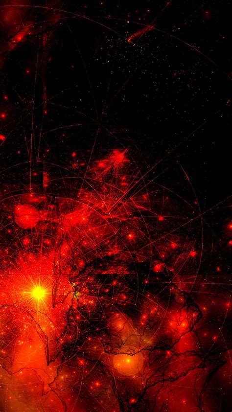 Download Wallpaper 1350x2400 Abstraction Red Black Universe Space