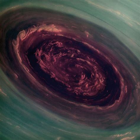 The Vortex At Saturns North Pole From Cassini False Color Image Of