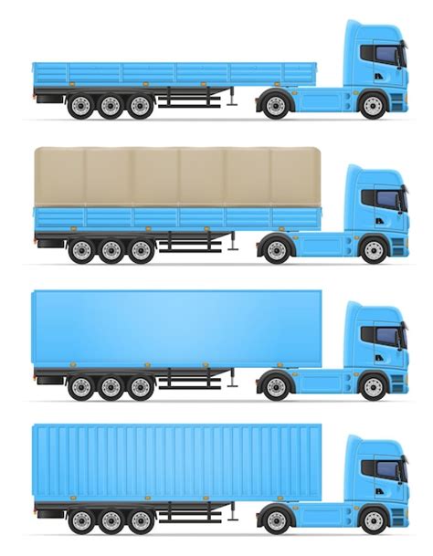 Premium Vector Truck Semi Trailer Vector Illustration
