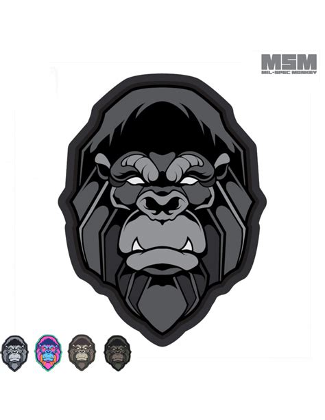 Mil Spec Monkey Tactical Patch With Velcro Gorilla Head Pvc