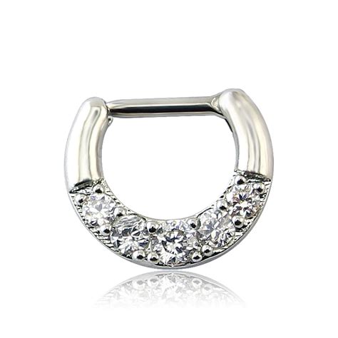 Stainless Steel Round Zircon Septum Piercings Women With Septum Piercing Tragus Jewelry Open