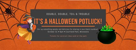 Modèle Halloween Potluck événement Invitation Postermywall