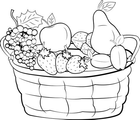 Malvorlagen obst und gemüse ausmalbilder kostenlos bilder von obst und gemüse zum ausdrucken und ausmalen gratis fur kinder! Kostenlose Malvorlage Obst und Gemüse: Obstkorb mit ...