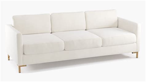 White Velvet Upholstered Custom Modern Sofa The Inside Furniture