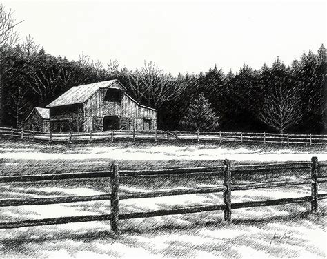 Old Barn In Franklin Tennessee By Janet King Barn Drawing Old Barns