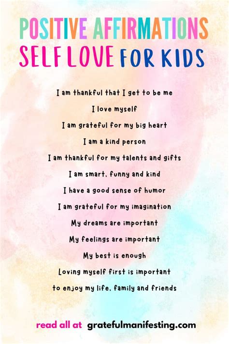 99 Positive Affirmations For Kids To Boost Self Love Esteem And Confidence