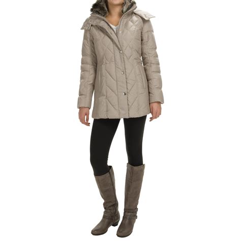 London Fog Down Quilted Puffer Coat For Women Save 73