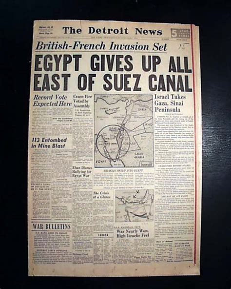 Why the internet loves the suez canal stuck ship saga. SUEZ CANAL CRISIS 2nd Arab-Israeli War JEWS Allies Attack Egypt 1956 Newspaper | eBay