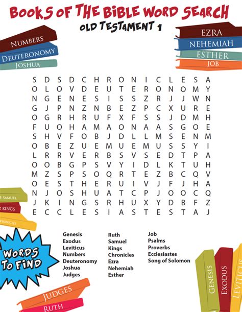 Free Books Of The Bible Word Search Ot1 Childrens